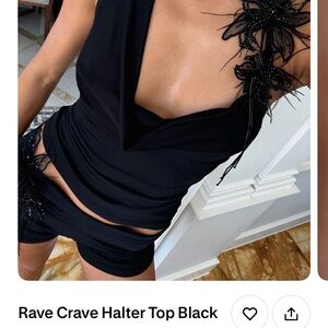 White Fox Boutique Black Halter Top